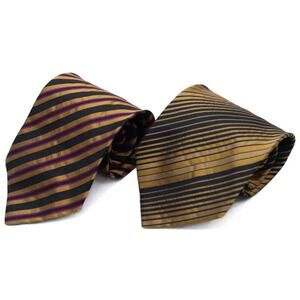 Longchamp 100% Silk Striped Tie Made In Italy